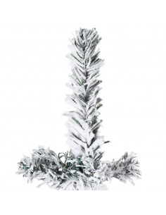 Albero Natale Artificiale Sottile a Metà Neve Fioccata 240 cm