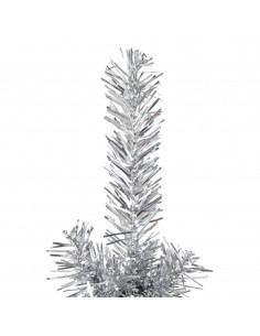 Albero Natale Artificiale Sottile a Metà Supporto Argento 120cm