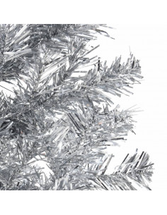 Albero Natale Artificiale Sottile a Metà Supporto Argento 150cm