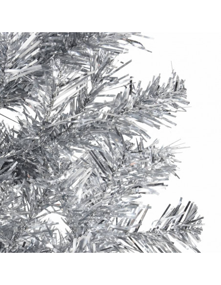 Albero Natale Artificiale Sottile a Metà Supporto Argento 150cm