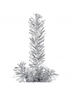 Albero Natale Artificiale Sottile a Metà Supporto Argento 180cm