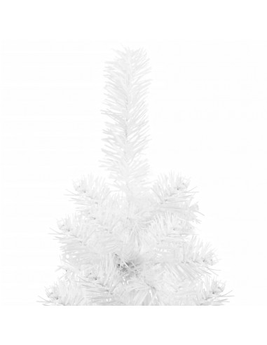 Albero Natale Artificiale Sottile a Metà Supporto Bianco 210 cm