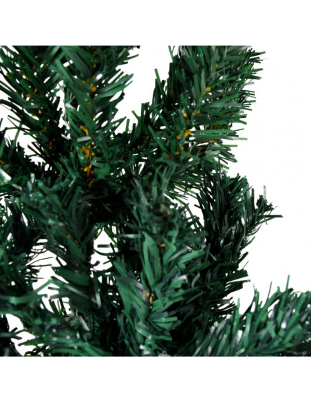 Albero Natale Artificiale Sottile a Metà Supporto Verde 150 cm