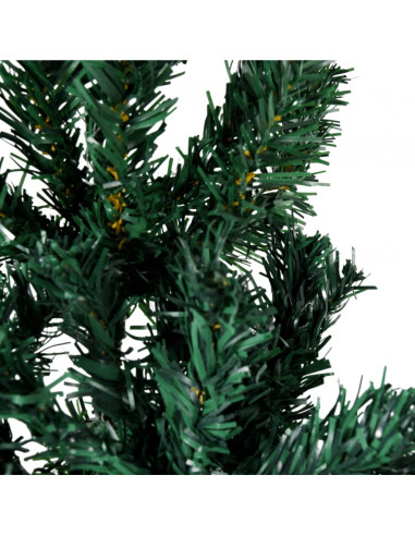 Albero Natale Artificiale Sottile a Metà Supporto Verde 180 cm