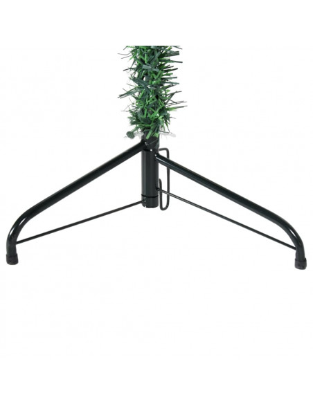 Albero Natale Artificiale Sottile a Metà Supporto Verde 210 cm