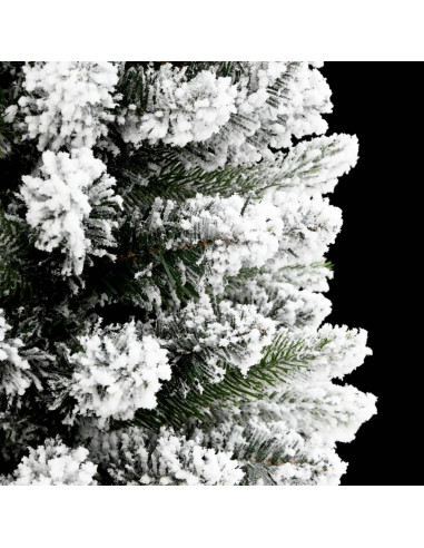 Albero Natale Artificiale Sottile Neve Floccata 180cm PVC e PE