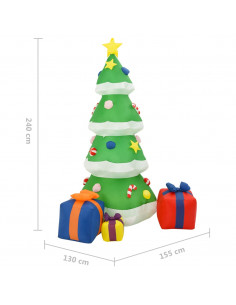 Albero Natale Gonfiabile Decorazioni LED Interno Esterno 240 cm