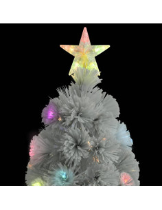 Albero Natale Preilluminato Bianco 120 cm in Fibra Ottica