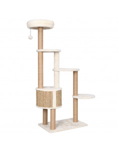 Albero per Gatti con Cuscino Lusso e Tiragraffi 148cm in Giunco