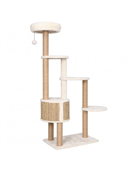 Albero per Gatti con Cuscino Lusso e Tiragraffi 148cm in Giunco