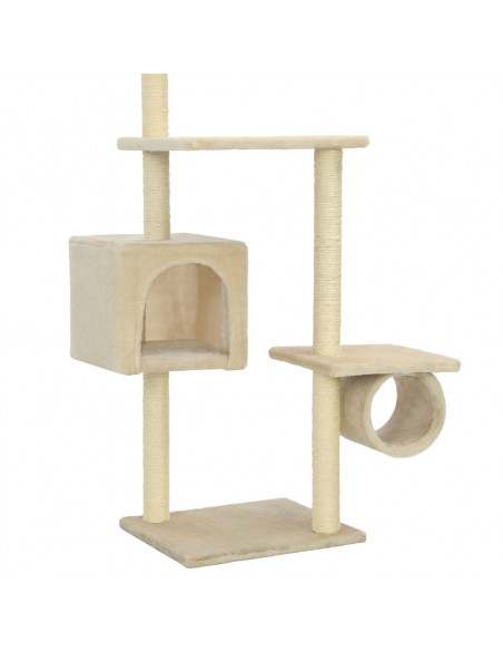 Albero per Gatti con Pali Tiragraffi in Sisal 260 cm Beige