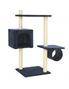 Albero per Gatti con Pali Tiragraffi in Sisal 260 cm Blu Scuro