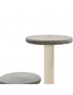 Albero per Gatti con Pali Tiragraffi in Sisal 60 cm Grigio