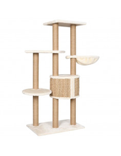 Albero per Gatti con Palo Tiragraffi 126 cm in Giunco