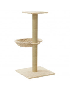 Albero per Gatti con Palo Tiragraffi in Sisal Crema 74 cm