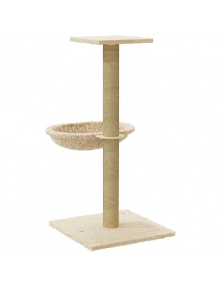 Albero per Gatti con Palo Tiragraffi in Sisal Crema 74 cm