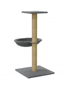 Albero per Gatti con Palo Tiragraffi Sisal Grigio Chiaro 74 cm