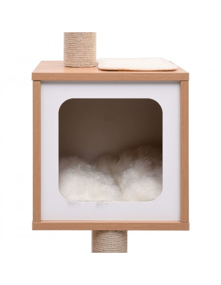 Albero per Gatti con Tappeto Tiragraffi in Sisal 129 cm