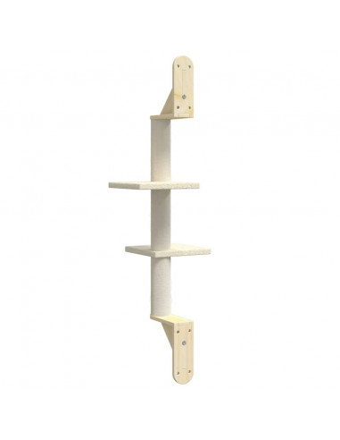 Albero per Gatti con Tiragraffi a Parete Crema 108 cm