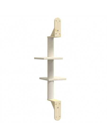 Albero per Gatti con Tiragraffi a Parete Crema 108 cm