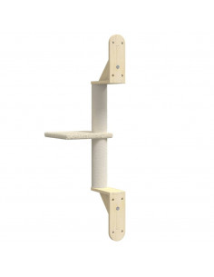 Albero per Gatti con Tiragraffi a Parete Crema 85,5 cm