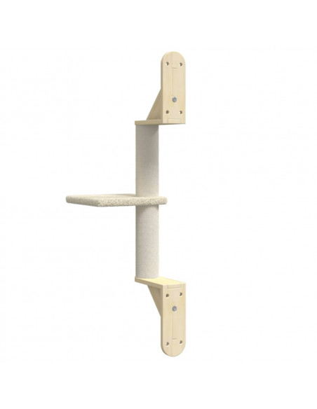 Albero per Gatti con Tiragraffi a Parete Crema 85,5 cm