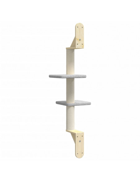 Albero per Gatti con Tiragraffi a Parete Grigio Chiaro 108 cm