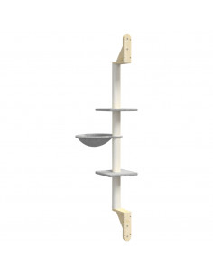 Albero per Gatti con Tiragraffi a Parete Grigio Chiaro 142,5 cm