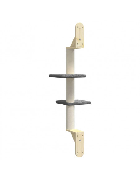 Albero per Gatti con Tiragraffi a Parete Grigio Scuro 108 cm