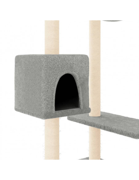 Albero per Gatti con Tiragraffi Grigio Chiaro 82 cm