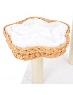 Albero per Gatti con Tiragraffi in Legno di Salice Naturale