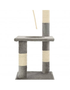 Albero per Gatti con Tiragraffi in Sisal 109 cm Grigio