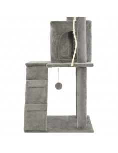 Albero per Gatti con Tiragraffi in Sisal 120 cm Grigio