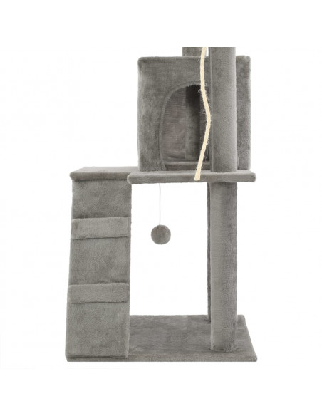 Albero per Gatti con Tiragraffi in Sisal 120 cm Grigio