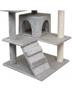 Albero per Gatti con Tiragraffi in Sisal 125 cm Grigio