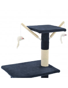 Albero per Gatti con Tiragraffi in Sisal 138 cm Blu Scuro