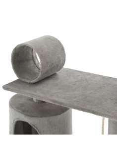 Albero per Gatti con Tiragraffi in Sisal 140 cm Grigio