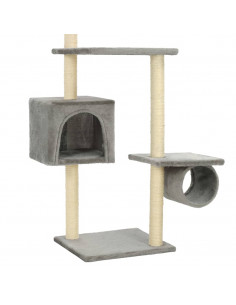 Albero per Gatti con Tiragraffi in Sisal 203 cm Grigio