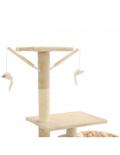 Albero per Gatti con Tiragraffi in Sisal 230-250 cm Beige