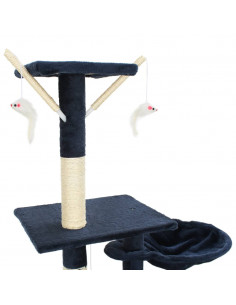 Albero per Gatti con Tiragraffi in Sisal 230-250 cm Blu