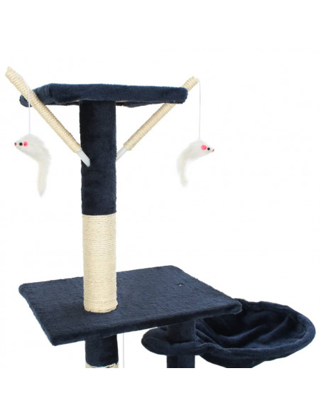 Albero per Gatti con Tiragraffi in Sisal 230-250 cm Blu