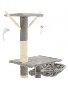 Albero per Gatti con Tiragraffi in Sisal 230-250 cm Grigio
