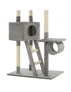 Albero per Gatti con Tiragraffi in Sisal 230-260 cm Grigio