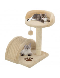 Albero per Gatti con Tiragraffi in Sisal 40 cm Beige e Marrone