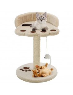 Albero per Gatti con Tiragraffi in Sisal 40 cm Beige e Marrone