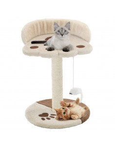 Albero per Gatti con Tiragraffi in Sisal 40 cm Beige e Marrone
