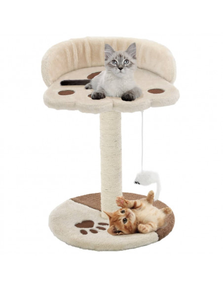 Albero per Gatti con Tiragraffi in Sisal 40 cm Beige e Marrone