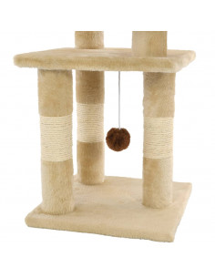 Albero per Gatti con Tiragraffi in Sisal 65 cm Beige