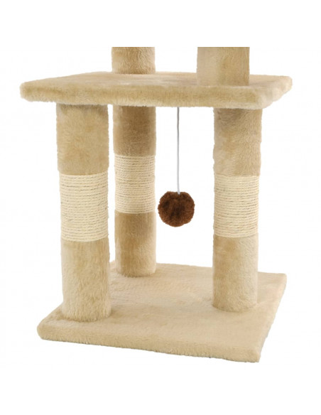 Albero per Gatti con Tiragraffi in Sisal 65 cm Beige