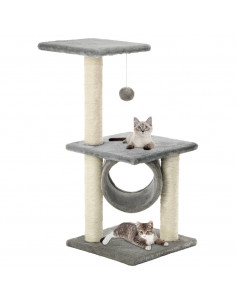 Albero per Gatti con Tiragraffi in Sisal 65 cm Grigio